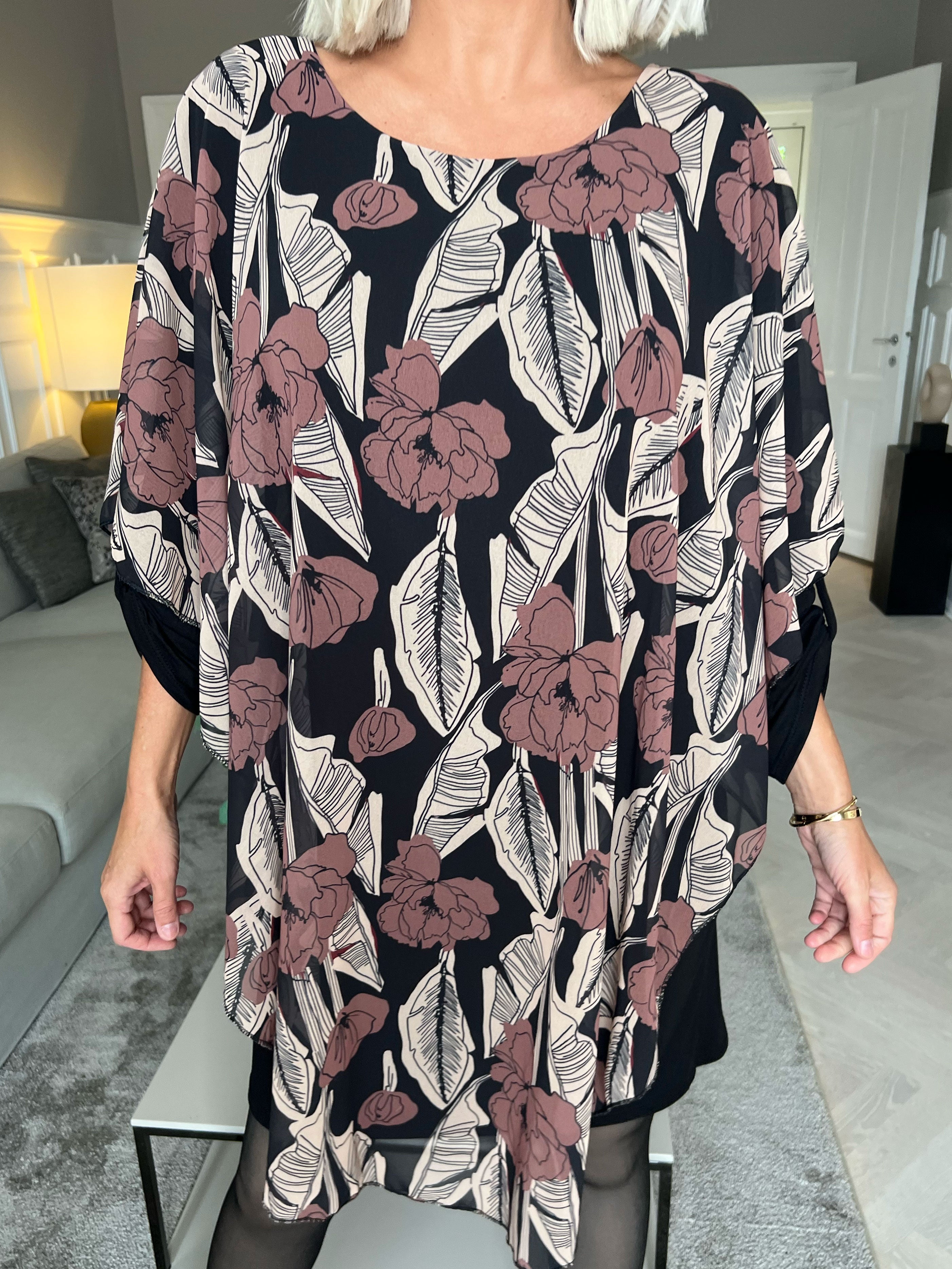 Kenya Feather Long Sleeve - Tunikaklänning med chiffonglager